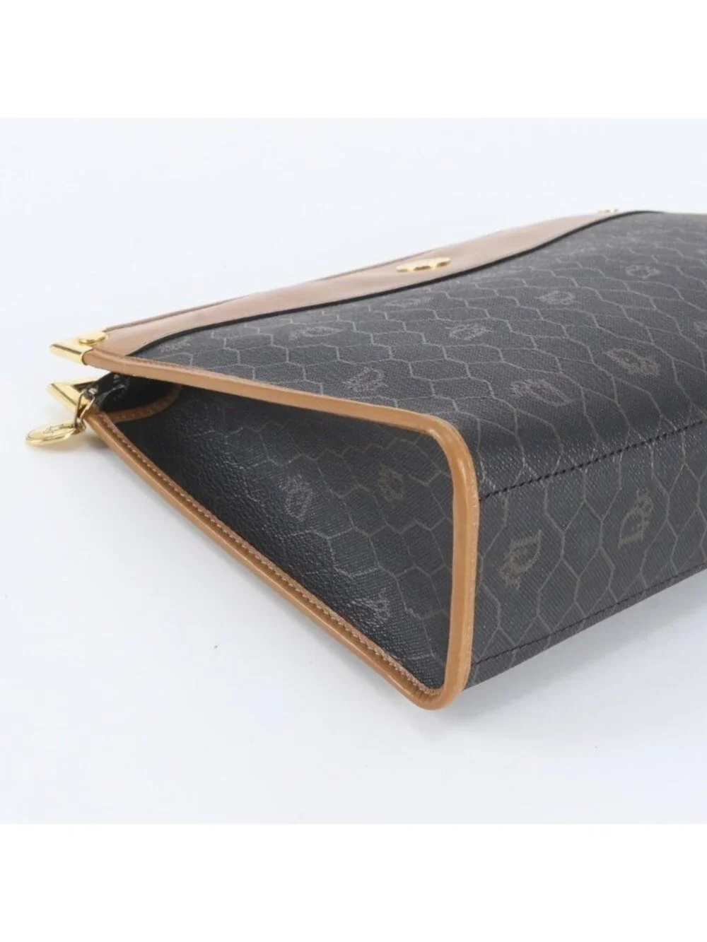 Dior Honeycomb Pattern Leather Clutch Pouch Business